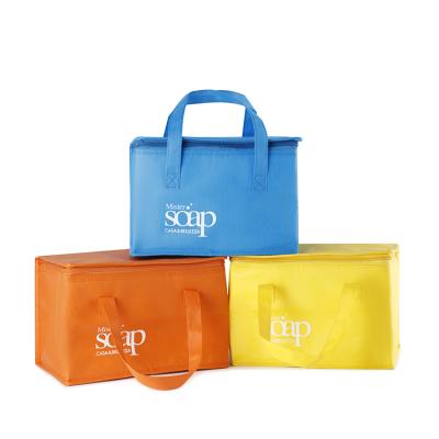 China Wholesale Logo Grocery Tote Food Insulated Eco-friendly Non Woven Custom Cooler Lunch Bag Waterproof for sale