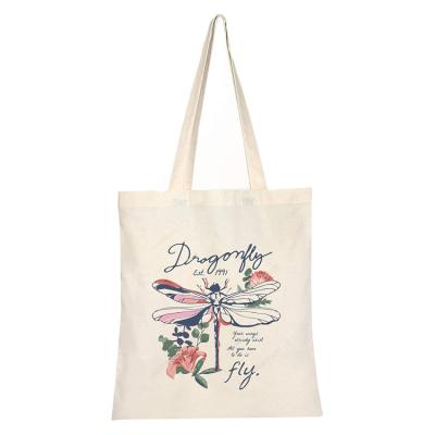 China Customized Handled Canvas Tote Bag Customize Cheap Wholesale Logo Foldable Reusable Shop Women Canvas Bags for sale