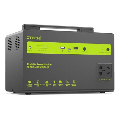 China Type C 300 Watt Lithium Battery Portable Camping Energy Power Outdoor RV Travel Power Station for sale