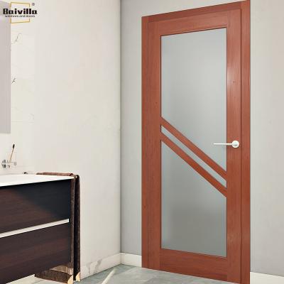 China Baivilla Frost Interior Waterproof Smoked Panel Door Soundproof Aluminum Glass Door Bathroom Toilet Swing for sale