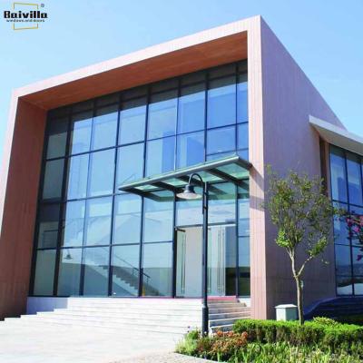 China Baivilla Soundproof Aluminum Glass Curtain Wall Double Glazed Exterior Facade Price System Low Level Design for sale