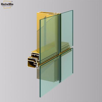 China Baivilla Soundproof Glass Curtain Walls With Aluminum Frame Manufacturers Custom Aluminum Profile Curtain Wall Profile for sale