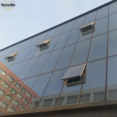 China Baivilla Soundproof Aluminum Modular Hidden Frame Supported Glass Curtain Wall for sale