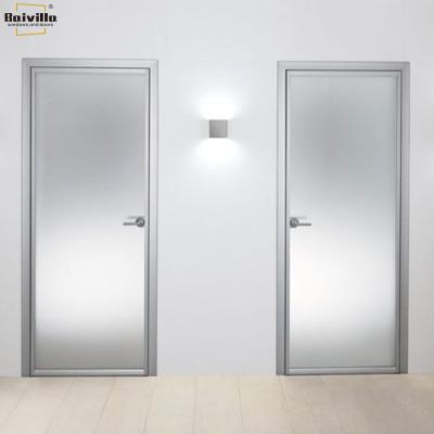 China Baivilla Profile Soundproof Aluminum Bathroom Doors And Windows Toilet Door Interior Decoration Aluminum Swing Door for sale