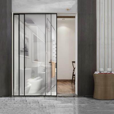 China Soundproof Aluminum Alloy Sliding Shower Enclosure Doors Clean Room Interior Glass Sliding Door for sale