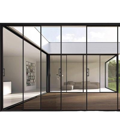 China Customized Classic Sliding Door Elegant Design Triple Panel Sliding Glass Door Customized for sale