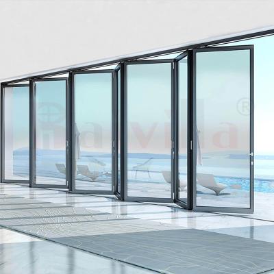 China Baivilla China Aluminum Interior Glass Folding Doors Soundproof Accordion Aluminum Soundproof Doors for sale