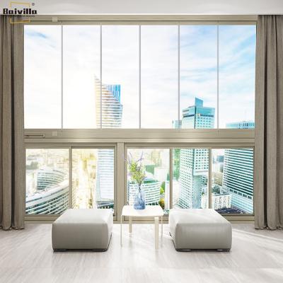 China Modern Design Soundproof Folding Aluminum Frameless Glass Window for sale