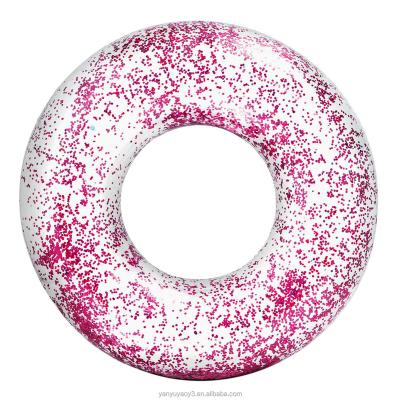 China Age6+ colorful transparent swim ring with glitter in the side for sale