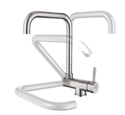 China New Modern Style 304 Stainless Steel Thermostatic Faucets Kitchen Taps Rotating Kitchen Mixer Sink Faucet Sink Kitchen Faucets for sale