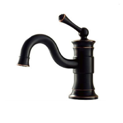 China YL-03911Q OEM Modern Single Lever Hole Black Silver Modern Bathroom Basin Faucets for sale