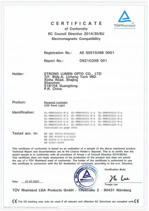 EMC - Strong Lumen Opto Co., Ltd.