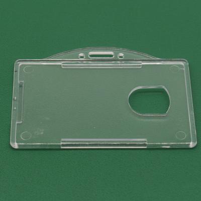 China Hard Plastic Horizontal Desktop ID Pass Card Holder Badge Holder Access Card Sleeve Clear for sale