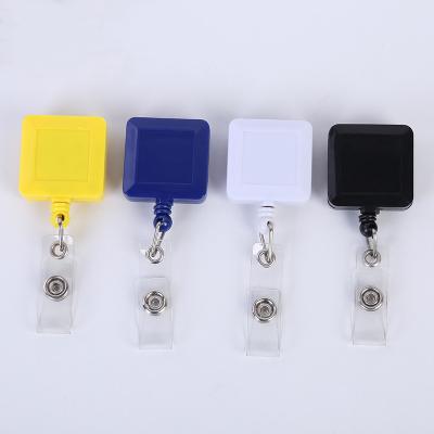 China China Factory Wholesale High Quality ABS Plastic Square Shape ID Card Name Badge HolderRretractable Badge Reel for sale