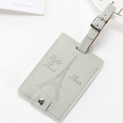 China Durable 2020 New Fashion Leather Luggage Tag Aircraft Label Suitcase Card PU European and American Boarding Pass for sale