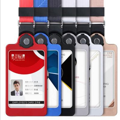 China Fashion Aluminum Alloy Cutting Sleeve Use Detachable Aluminum Arming Rope Metal Card ID Holder for sale