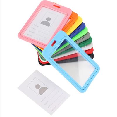 China Durable Factory Price PP Vertical Plastic ID Card Badge Holder-Double Sides Clear for sale