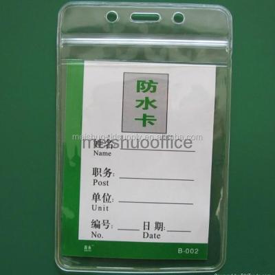 China PVC Waterproof Clear Plastic Vertical Badge Holders, Name Tag Holders, Card Holders for sale