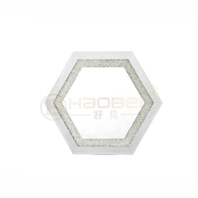 China Home Decor Wall Diamond Living Room Decorative Wall Mirror Morden Hexagon Modern Luxury Bath Mirror for sale