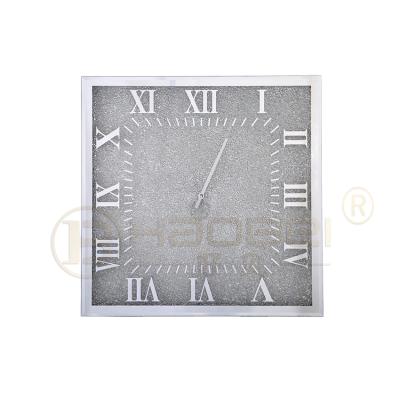 China Manufacture OEM CREATIVE Wall Clock Mirrored Clock Home Decor Clock Glass Diamond for sale