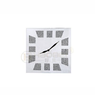 China Creative Diamond Silver Clock Home Wall Crushed Mirrored Mirrored Wall Clock for sale