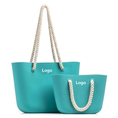 China High Quality Custom Logo Fashion Silicone Beach Bag Women's Rope Customized Shoulder Bag Tote Bag For Lady for sale