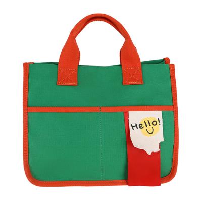 China Fashion 2022 Wholesale Eco Friendly Canvas Mom Bag Fashionable Tote Bag Durable Canvas Large Shopping Square Capacity Should Bag for sale