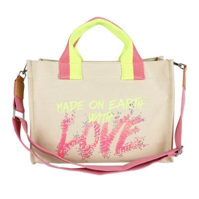 China Fashion New Arrival Ladies Canvas Tote Bag High Quality Graffiti Canvas Travel Handbag For Women for sale