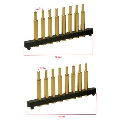 China Spring Loaded Pitch 3.0mm Pin Connector Pogo Pin Connector 8P Single Row Pogo Pin RC0093 for sale