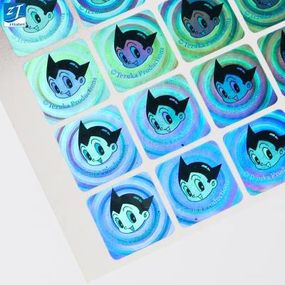 China Waterproof Die Cut Vinyl Sticker Brand Custom Printing, Glossy Design Logo Laser Hologram Cartoon Stickers for sale