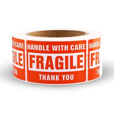 China Waterproof Custom Printing Fragile Sticker Rose Fragile Label Fragile Stickers for sale