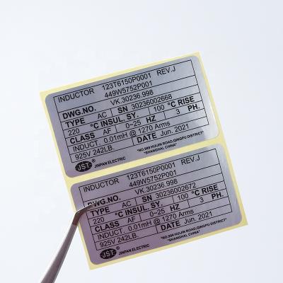 China Waterproof Custom Electrical Warning Label Sticker Control Panel Label Sticker Adhesive Electrical Logo Sticker For Electric Appliance for sale