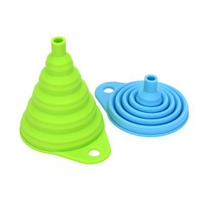 China Kitchen Portable Mini Big Wide Mouth Liquid Transfer Food Grade Silicone Collapsible Collapsible Funnel Viable Wholesale for sale