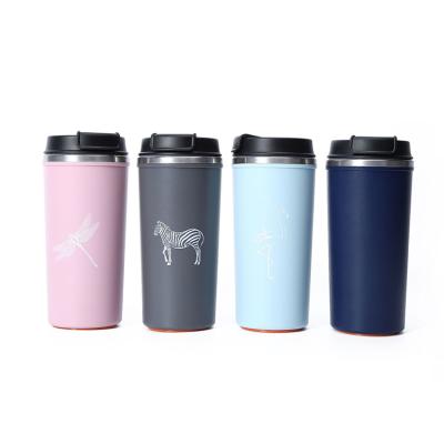 China Custom Printed Drinking Cup 350ml 500ml Stainless Steel Suction Coffee Milk Cups Tumbler Non Dripless Disposable for sale