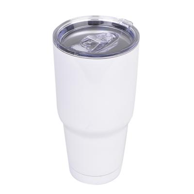 China 30oz Viable White Sparkle Blanks Vacuum Creative Travel Mug Car Beer Tumbler Sublimation Double Wall Stainless Steel Insulated Mugs for sale