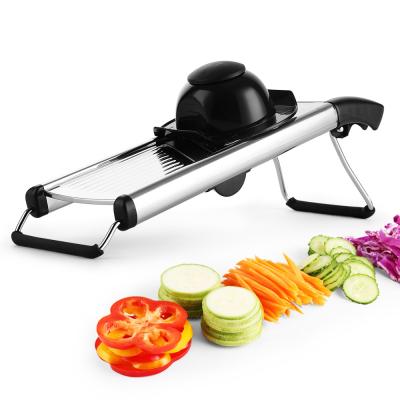 China Stainless Steel Blades French Fries Cutter Food Fruit Vegetable Chopper Potato Onion Chip Adjustable Veggie Mandoline Slicer for sale