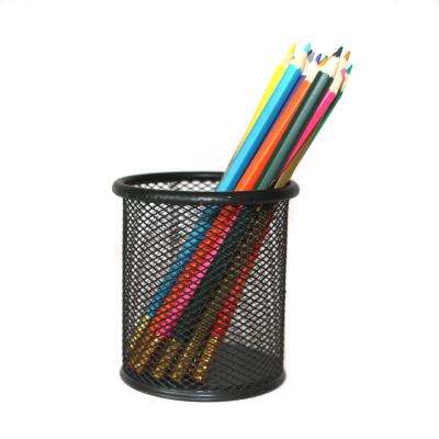 China Metal Mesh Pencil Cup Holder Mesh Pencil Holder Stationery Wire Mesh Pen Holder Good Quality Pencil Base Cup for sale