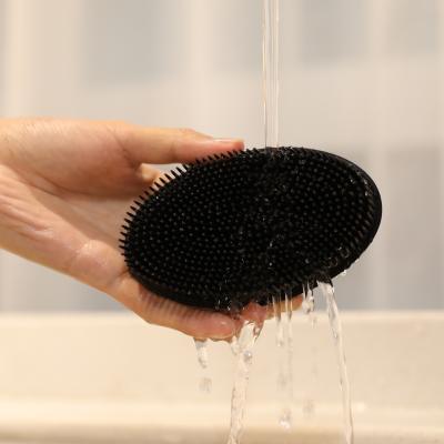 China Viable Super Soft Antibacterial Silicone Body Scrubber Silicone Baby Shower Silicone Baby Bath Cleaning Brush For Baby for sale