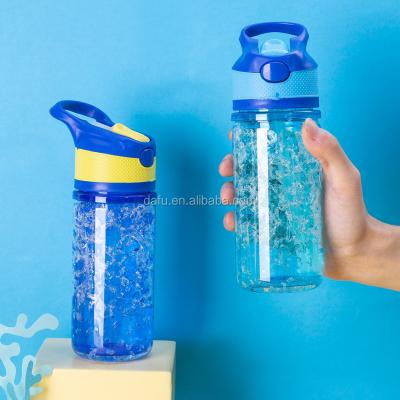 China Stored Double Wall Gel Plastic Water Bottle For Kids In Stock Wholesale DF Manufactured Coolant Tritan Bottle for sale