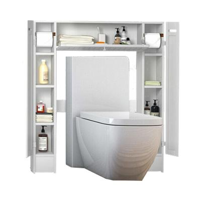 China Modern Wooden Bathroom Shelf Bathroom Cabinet Furniture Toilet Rack Bathroom Cabinet for sale