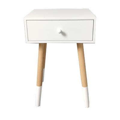 China Hot Selling LED Light Bedside Table Furniture Drawer Nightstand Home White Sideboard for sale