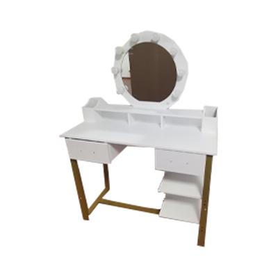 China Vintage Bedroom Furniture Set Modern White Dressing Table Makeup Vanity Table With Mirror for sale