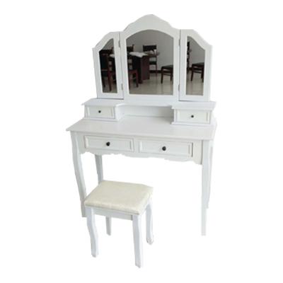 China Modern White Vintage Bedroom Vanity Makeup Dressing Table With Mirror for sale