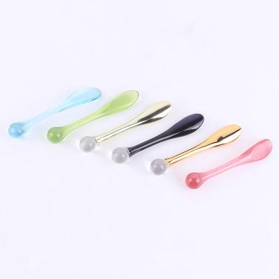 China Crystal Clear Candy Colors Factory Scoop Facial Mask Spoon High Quality Acrylic Plastic Applicator Makeup Mask Spoon Tools for sale