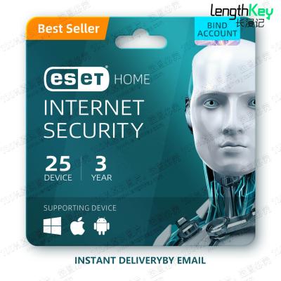 China Genuine License ESET Internet Security Key 25 Device 3 Year Bind Account Privacy Protection Software Nod32 Antivirus ESET Internet Security Key 25 Device 3 year seizure for sale