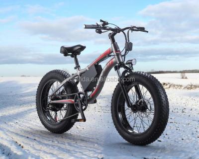 China 2018 Cheapest China Factory Price Aluminum Alloy Mountain Bike Hybrid E Bike 20 Inch Big Tire Snow Electric Bike 250W 350W 500W Brushless Motor for sale