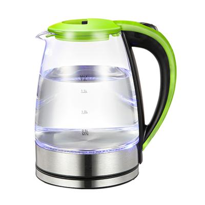 China 360 Rotation Glass Electric Kettle High Quality Household Water Kettle Smart Glass Base 2022 Degree Electric Kettle 1.8L for sale