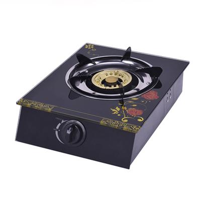 China Hotel Home Appliance OEM Single Burner Kitchen Glass Gas Stove Without Oven With Electric Griddle Burner for sale