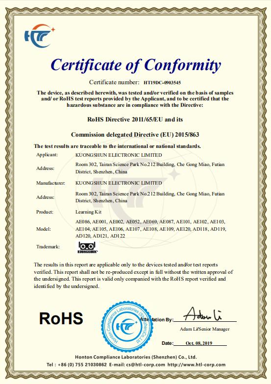 RoHS - Shenzhen Robotlinking Technology Co., Ltd.