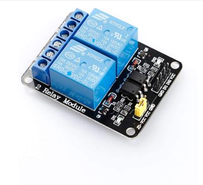 China 2 Channel DC 5V Relay Module With Low Level Optical Coupler Trigger Expansion Board BA094 for sale